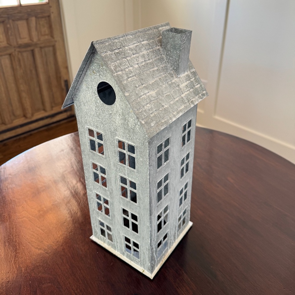 Anthropologie Terrain Tall Christmas Village Concordville Zinc Galvanized House